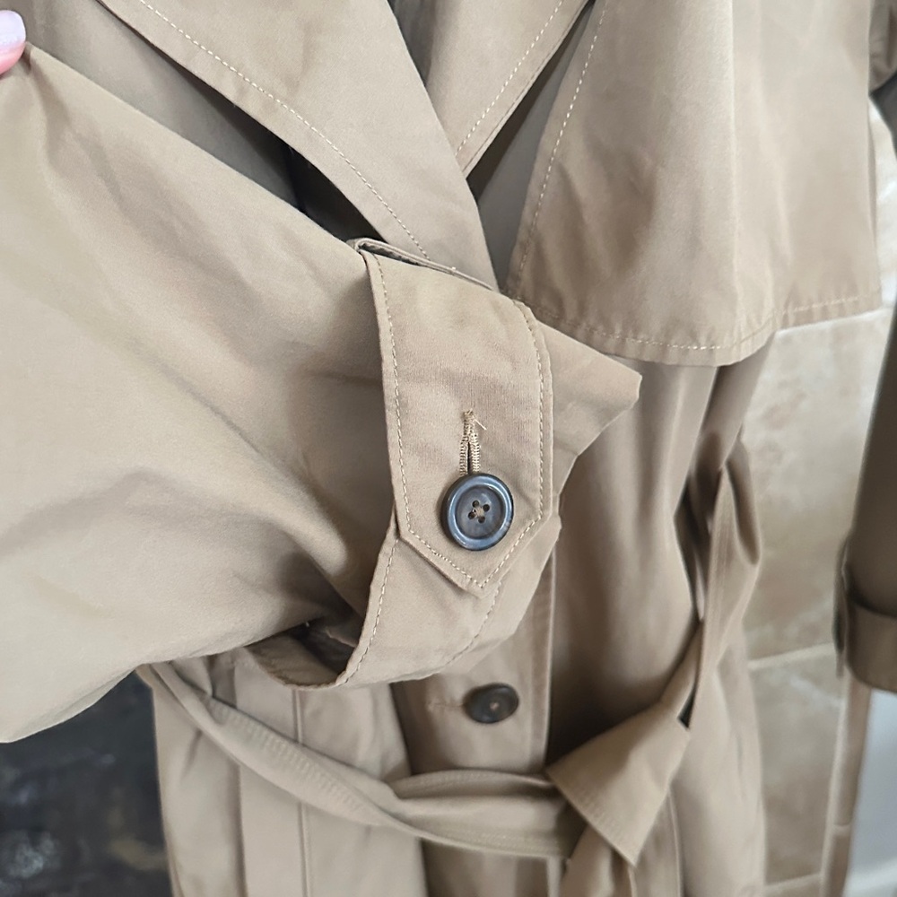 Abercrombie & Fitch Classic Camel Belted Trench Coat/ Drape Front Trench - Picture 6 of 7